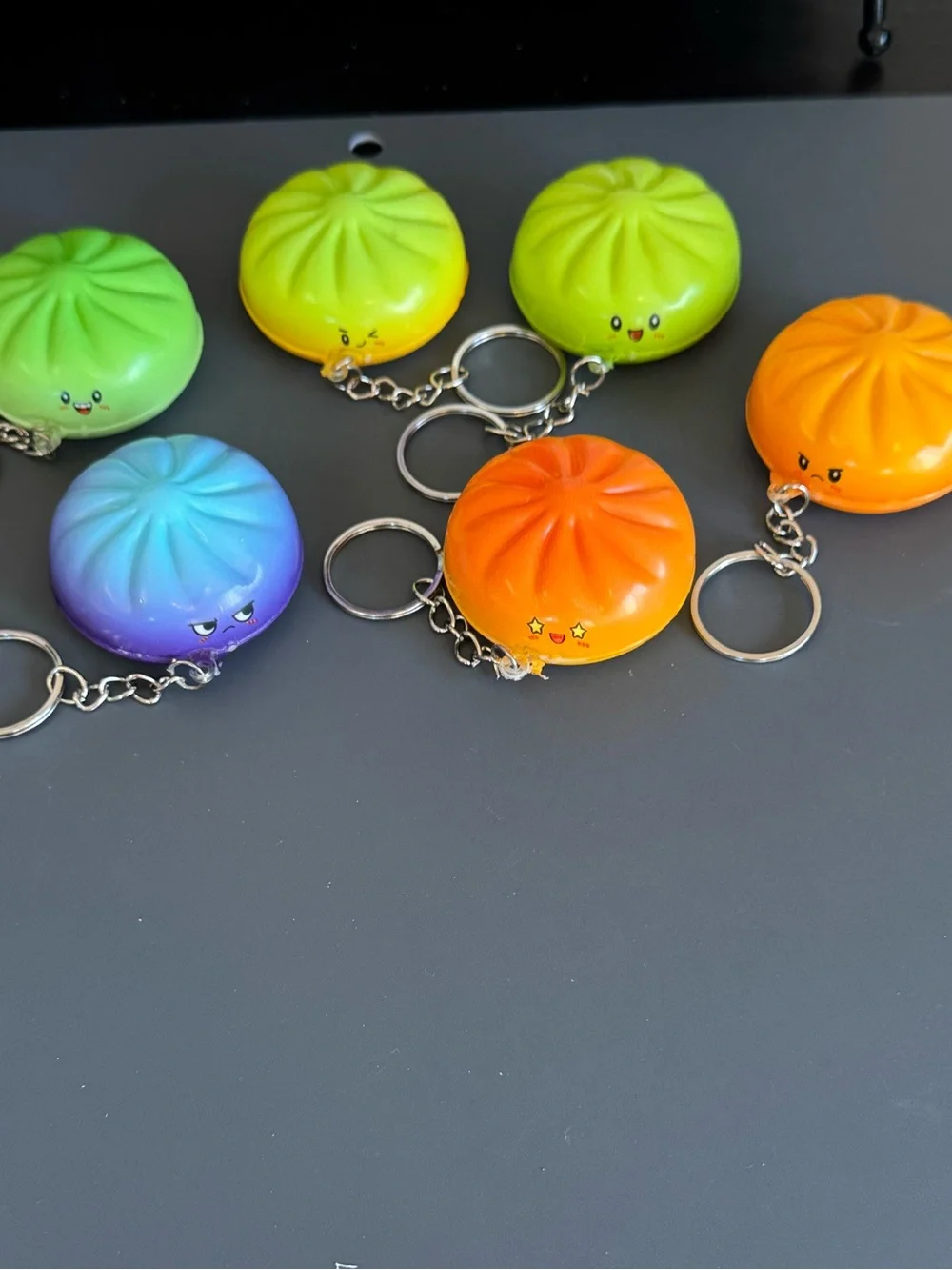 Brand New Cute Grumpy Orange Dumpling Squishy Bun Keychain Bag Charm